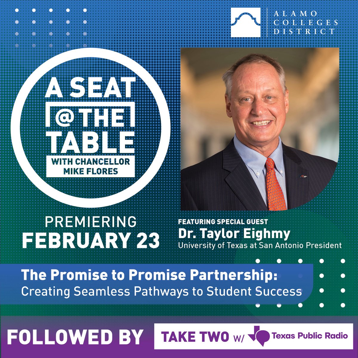 Alamo Colleges District (@alamocolleges1) on Twitter photo Life can be challenging as a student, but the #AlamoColleges & <a href="/UTSA/">UTSA</a> are working together to create pathways to success. Join the conversation Feb. 23 to hear how. Tune in to #TakeTwo w/ <a href="/TPRNews/">Texas Public Radio</a> following the episode w/ education reporter <a href="/cmpcamille/">Camille Phillips</a>. bit.ly/3khtjRM Life can be challenging as a student, but the #AlamoColleges & <a href="/UTSA/">UTSA</a> are working together to create pathways to success. Join the conversation Feb. 23 to hear how. Tune in to #TakeTwo w/ <a href="/TPRNews/">Texas Public Radio</a> following the episode w/ education reporter <a href="/cmpcamille/">Camille Phillips</a>. bit.ly/3khtjRM