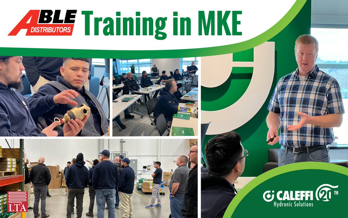 Caleffius's tweet photo. Thanks, Able Distributors, for joining us in the Caleffi classroom 🏫 today!

Interested, in setting up your own training with us? 
Reach out here: https://t.co/L5FjRWLTG4

#ExcellenceInEducation #HydronicSystems #idronics #CaleffiGoldStandard https://t.co/XGYaVfeTK3