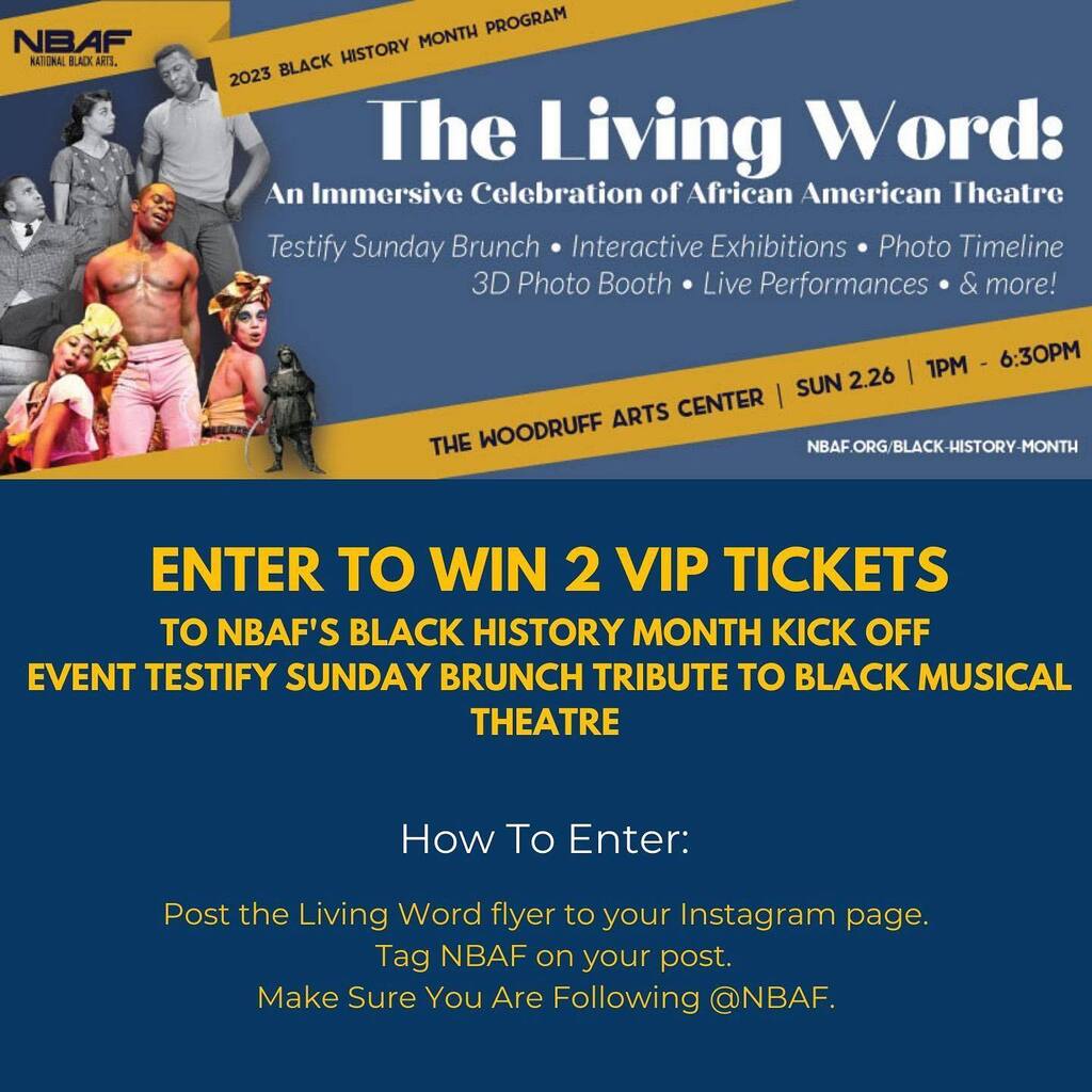 The kick-off event to NBAF’s Black History Month program, Testify Sunday Brunch takes place THIS SUNDAY, February 26th at The Woodruff Arts Center from 11AM - 2PM.  This upscale, ticketed event celebrates the rich history of Black Musical Theatre, and Fu… instagr.am/p/Co8Gyv-ODPX/