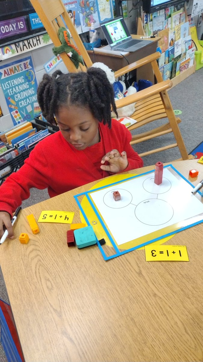 MsBrawnersClass's tweet photo. Using their unfix cubes along with their number bond playmats to determine if the number sentences are true/false. I pitched some "higher-order" thinking questions to help them verbalize &amp; explain their mathematical reasoning. Need it solved? Bravos to the rescue! #mathbusters 🤩 https://t.co/u9IKMrfWQF