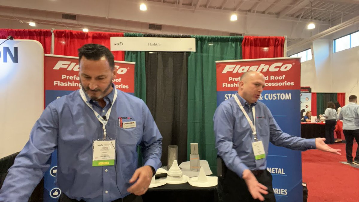 HJEllsworth's tweet photo. We visit with #FlashCo live from the #NERCA trade show floor! See and hear about their newest offering - PVDF edge metal systems!

Watch Today
https://t.co/4lVLmgh88p

#RoofersCoffeeShop #RoofingProfessionals #RoofingContractors #RoofersForum #RoofingIndustry https://t.co/Zc3X2sxPWD