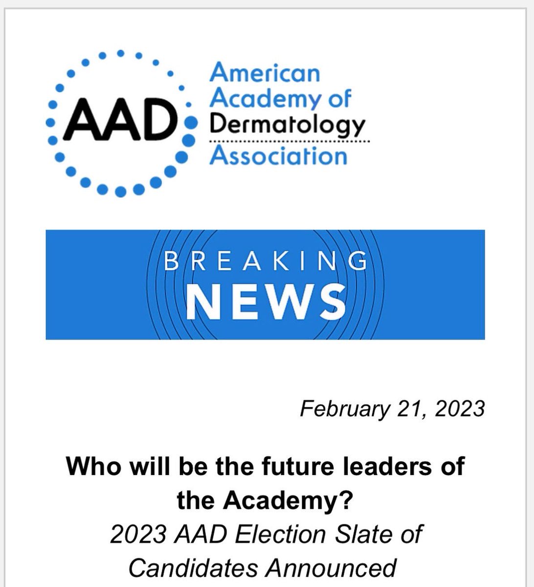 JohnMdmph's tweet photo. Very excited and honored to have been nominated to run for the Board of Directors for the American Academy of Dermatology! #aadelection2023 #aad #derm https://t.co/LW86rMX2gJ