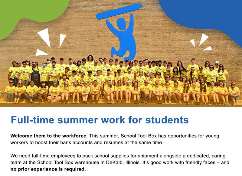 SchoolToolBox's tweet image. Need a summer job!? Apply today- schooltoolbox.com/school-supplie… 
#schooltoolbox