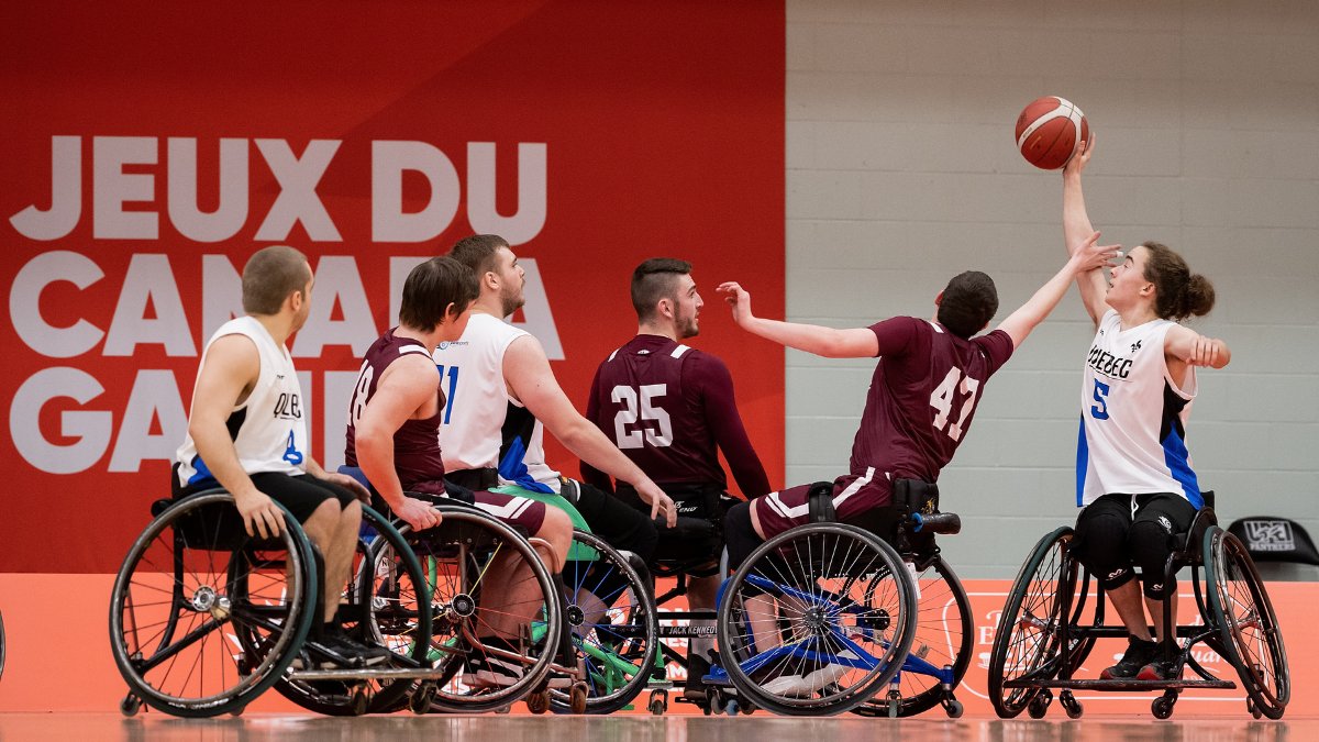 CanadaGames's tweet photo. Today we're shining a spotlight on the electrifying sport of wheelchair basketball at the @2023CanadaGames! 🏀 

This fast-paced, action-packed sport is a true display of athleticism, skill, and determination. 💪 https://t.co/jsI6HsobUJ