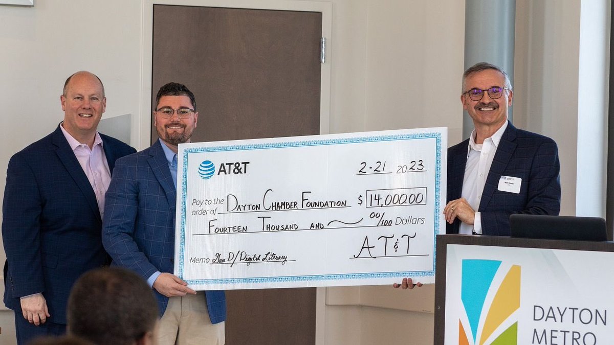 MarkARomito's tweet photo. Glad to support @DaytonChamber Gen D Ignite and its digital literacy initiative. #digitalliteracy #Dayton @ATTimpact @ATTPolicyOH https://t.co/ij2IrP3w4X
