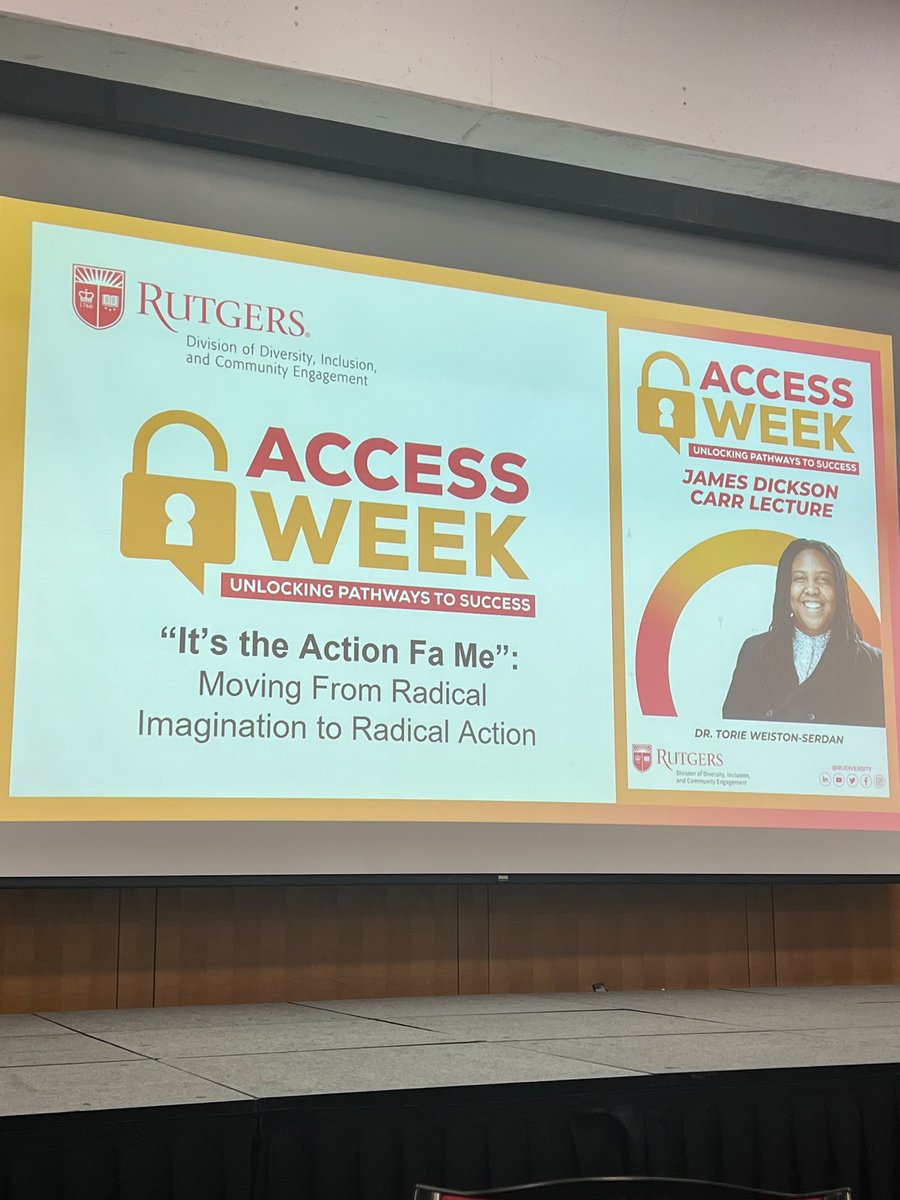 JoanCollierPhD's tweet photo. Carr Lecture 2023 #RUAccessWeek How do we make justice and equity real for young people? #RUDiversity https://t.co/Zp6p4wi70G