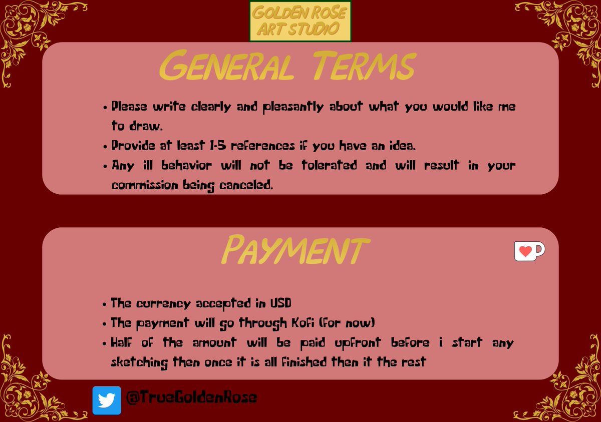 TrueGoldenRose's tweet image. HELLO EVERYONE, my name is Golden Rose and today I'll be opening up chibi commissions. If anyone my a chibi drawn please dm me!