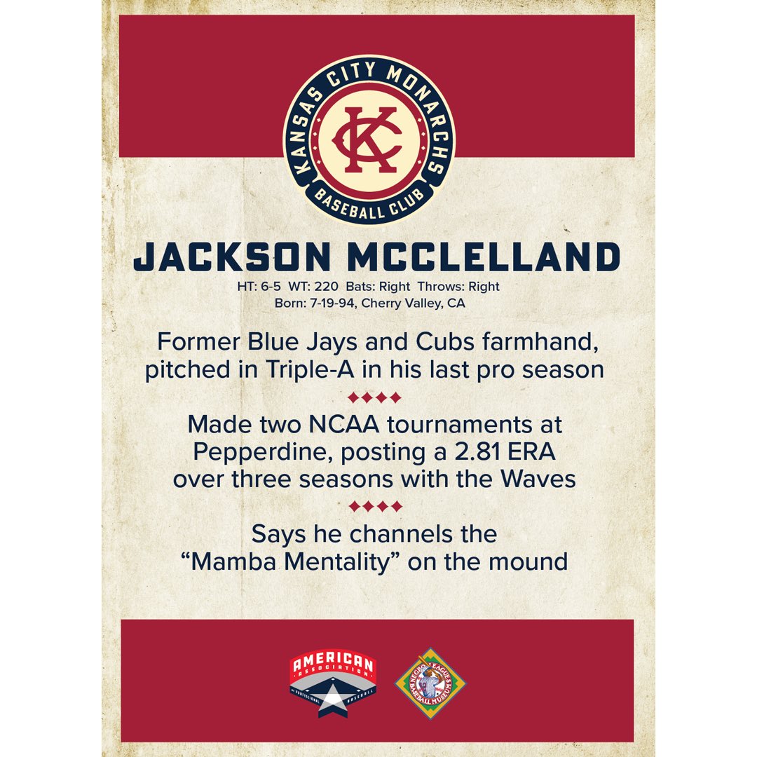 akasen on Twitter "RT kscitymonarchs 🚨ROSTER ALERT🚨 We have signed, RHP Jackson McClelland
