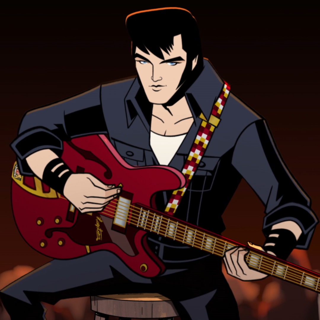 SonyAnimation's tweet image. Rockstar by day, superspy by night. #AgentElvis is now on Netflix.