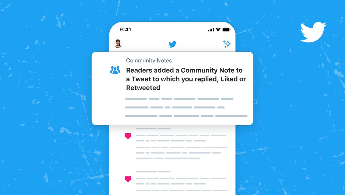 Starting today, you’ll get a heads up if a Community Note starts showing on a Tweet you’ve replied to, Liked or Retweeted. This helps give people extra context that they might otherwise miss.