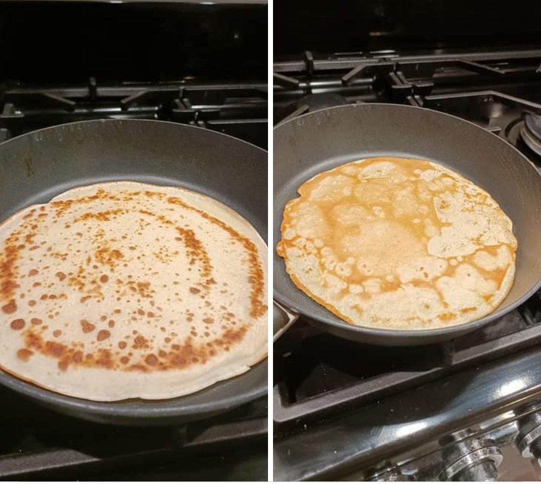 Just lemon and sugar for us 😋💕
Four pancakes each 😁 yummy 😋

Thought I saw a freckled face in the one on the left......😳😆 If you look sideways.....just me then 🤔

 #shrovetuesday 

#lovepancakes