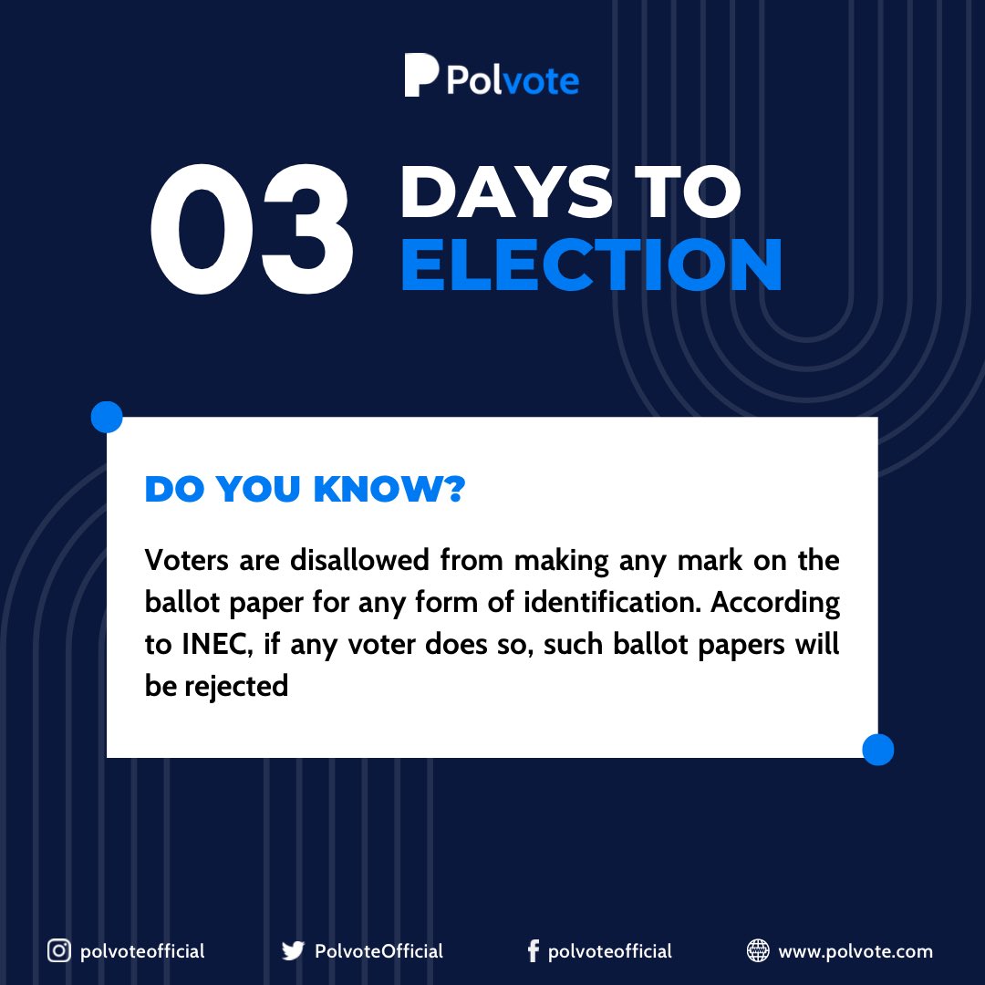 The information embedded in the design is a vital one and it’s to help eligible voters with the voting procedure. It’s important we comply strictly with this law to avoid our votes being rejected. Let’s strive towards obedience to laid down rules. Hope Again 2023!

#2023Elections