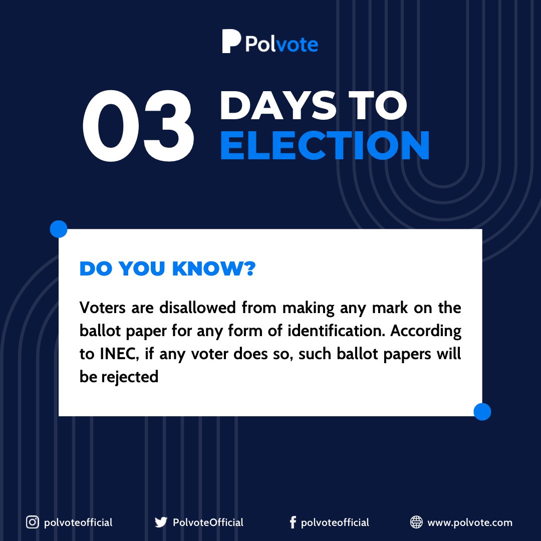 PolvoteOfficial's tweet photo. The information embedded in the design is a vital one and it’s to help eligible voters with the voting procedure. It’s important we comply strictly with this law to avoid our votes being rejected. Let’s strive towards obedience to laid down rules. Hope Again 2023!

#2023Elections https://t.co/eecNNJcVJo