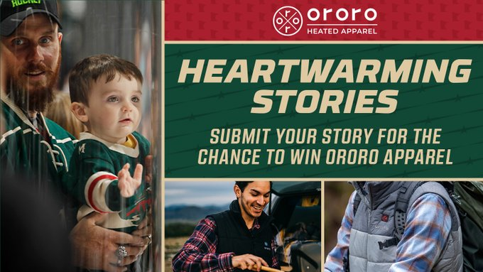 mnwildstm's tweet photo. We want to hear your favorite #mnwild stories that came about from your Season Ticket Membership! ⏰ Submit your Heartwarming STM story at the link below for a chance to win some Ororo heated apparel!! #4EverWild
https://t.co/vzGeSo6iXh https://t.co/cnsTQAxgzQ