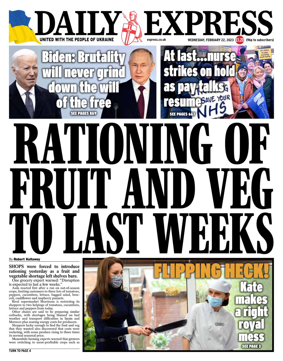 Daily Express on Twitter "Front page Rationing of fruit and veg to