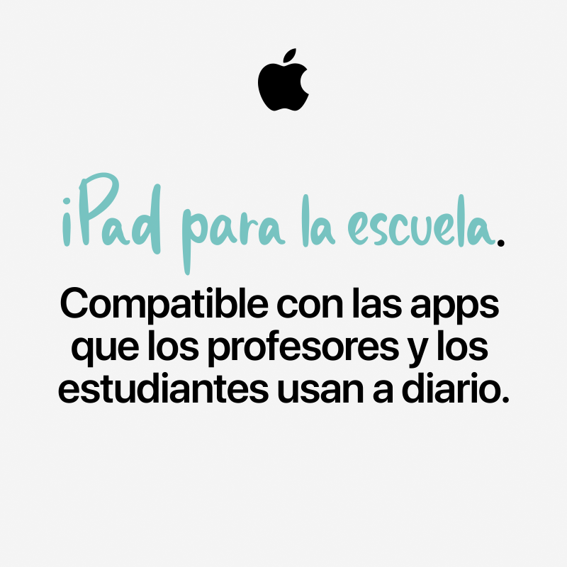 AppleEDU's tweet photo. El iPad es compatible con todas las apps que a los profesores y estudiantes les encanta usar, incluyendo sus favoritas de Google y Microsoft.