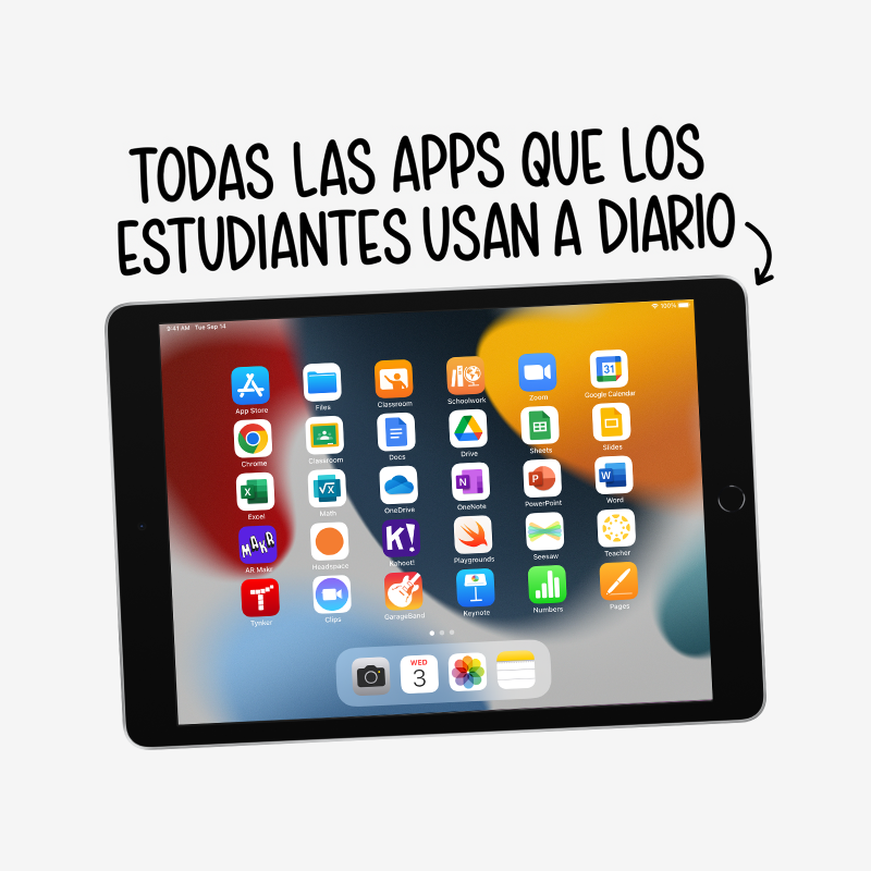 AppleEDU's tweet photo. El iPad es compatible con todas las apps que a los profesores y estudiantes les encanta usar, incluyendo sus favoritas de Google y Microsoft.