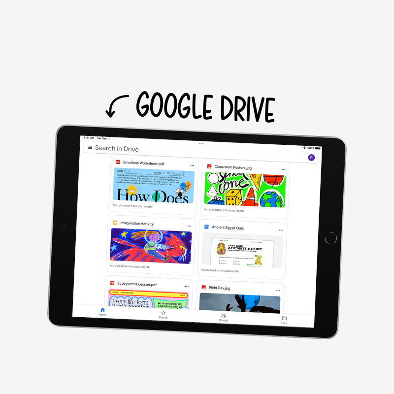 AppleEDU's tweet photo. El iPad es compatible con todas las apps que a los profesores y estudiantes les encanta usar, incluyendo sus favoritas de Google y Microsoft.