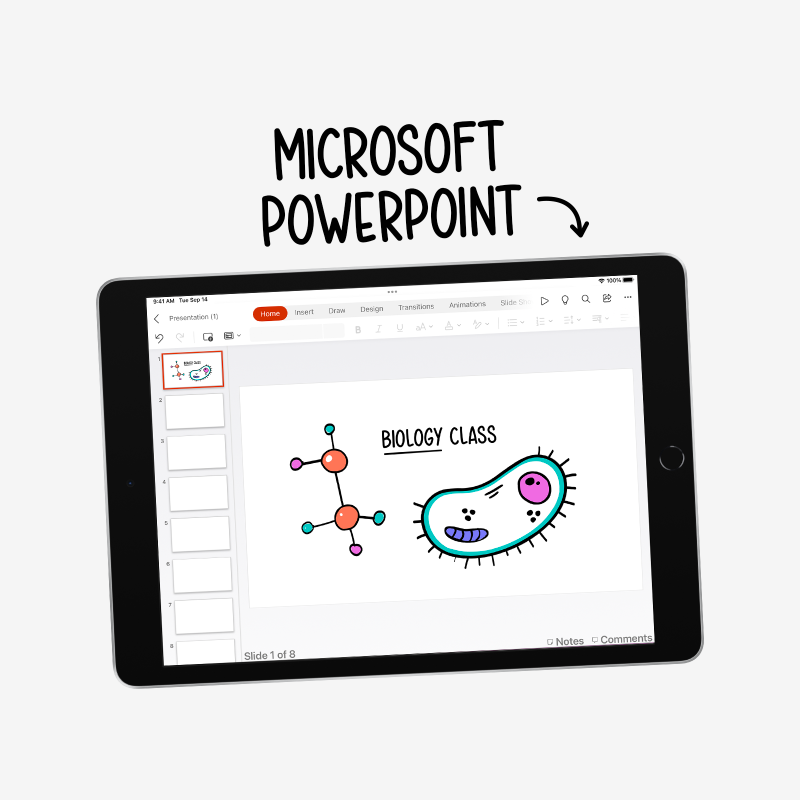 AppleEDU's tweet photo. El iPad es compatible con todas las apps que a los profesores y estudiantes les encanta usar, incluyendo sus favoritas de Google y Microsoft.