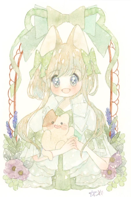 にゃんにゃんにゃんの日 #猫の日2023 #猫の日   #透明水彩 