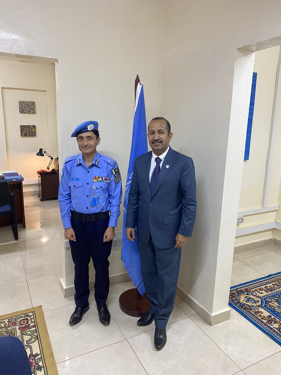 Privileged to welcome Mr Faisal, UN Police Adviser in NY currently visiting CAR. I shared with him my deep appreciation for the great work done by UNPOL in coordination with the sections in the pillar I lead within MINUSCA and with UNDP in support of the government. @UNPOL_RCA