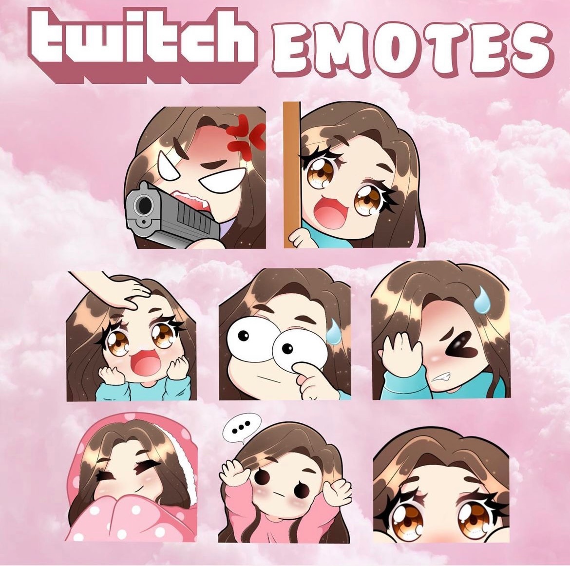 Hello! Je reprends les commandes d’emotes Twitch et de dessins! Venez me mp pour les tarifs :) j’ai 5 places ce mois-ci. RT appréciés ❤️