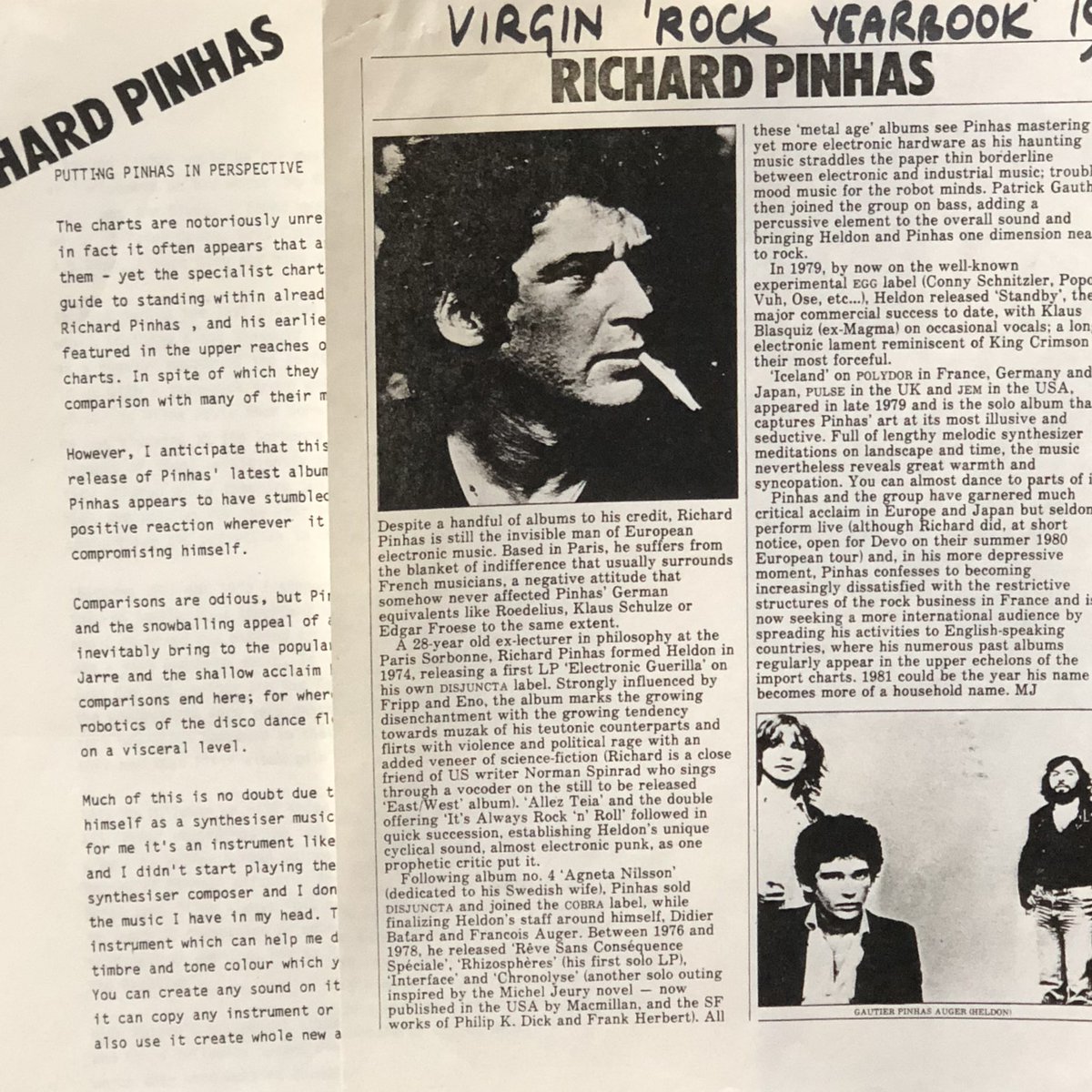 urbantango82's tweet photo. Richard Pinhas/L'Ethique
PinhasやHeldonがとっつきにくいと言う人にはこのアルバムがオススメ。
もう1曲目のイントロからしてカッコいい。
当時はフランス盤は発売されずに英Pulse盤のみの発売だった。
#Heldon https://t.co/2dz0jWAMHr