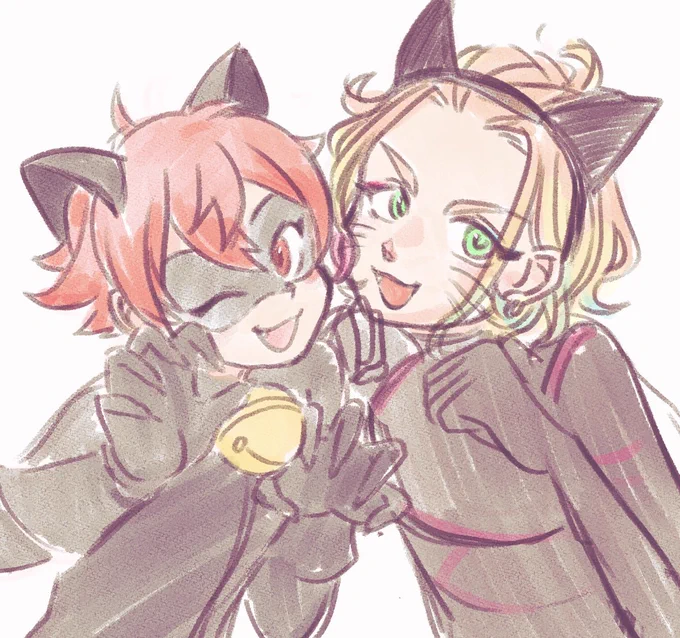 朝活ラクガキ。せっかく猫の日なので 