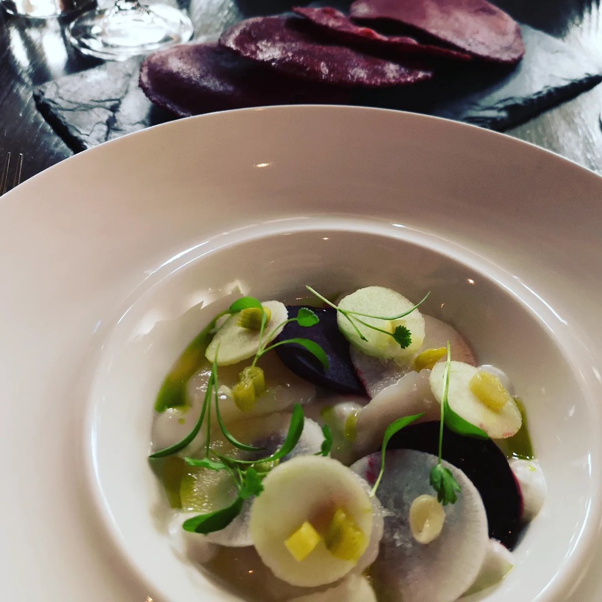 andrewcoppolino's tweet photo. Delicious cooking with little food-waste, lots of flavour and some instruction to culinary students at @StratfordChef. Dinner menu and inspiration by @miriamchef of @dimensionsreset. #foodsustainability https://t.co/YCqqozTzRj https://t.co/M7qJUpsUJ6