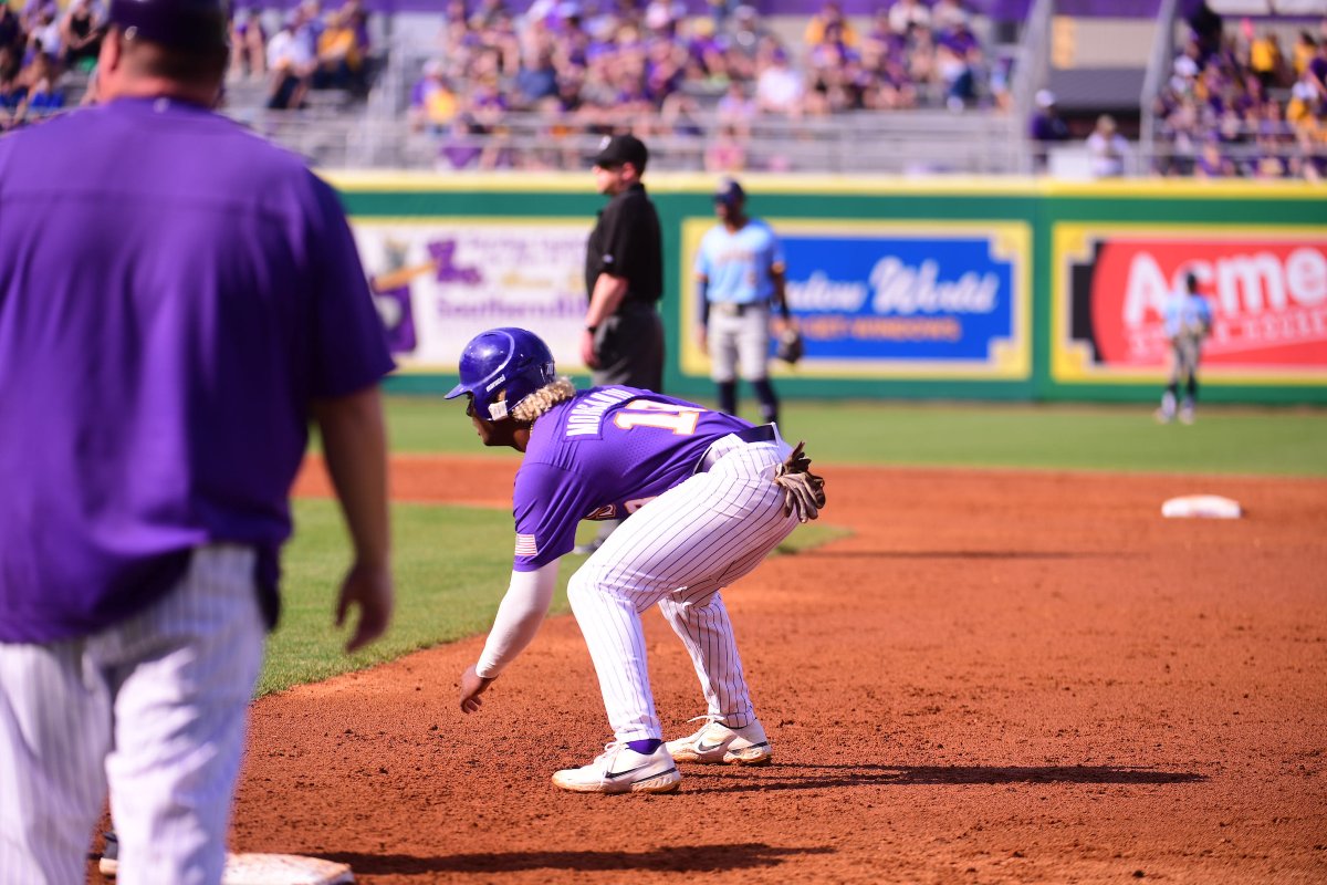 LSUbaseball's tweet photo. Oh, and @tre_morgan10 hit for the cycle IN ORDER

2nd | Single
3rd | Double
5th | Triple
6th | Homer https://t.co/T7yxfrhUPg