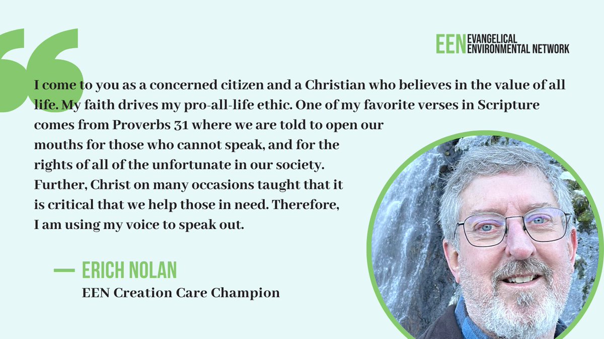 CreationCare's tweet image. Thank you, Erich, for speaking out at today&apos;s hearing and urging the @EPA to enact stronger standards that protect health and lives from dangerous, deadly PM2.5 (soot) pollution! #Solutions4Pollution #CreationCare