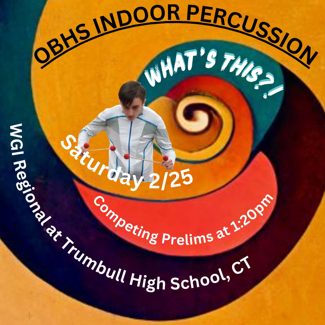 OBmusicandmarch's tweet photo. Big regional competition this Saturday for OBHS Indoor Percussion! #wgi2023 #whatsthis #indoorpercussion #obfp @FazioSally @obhs_announce https://t.co/BZbt6YQJDc