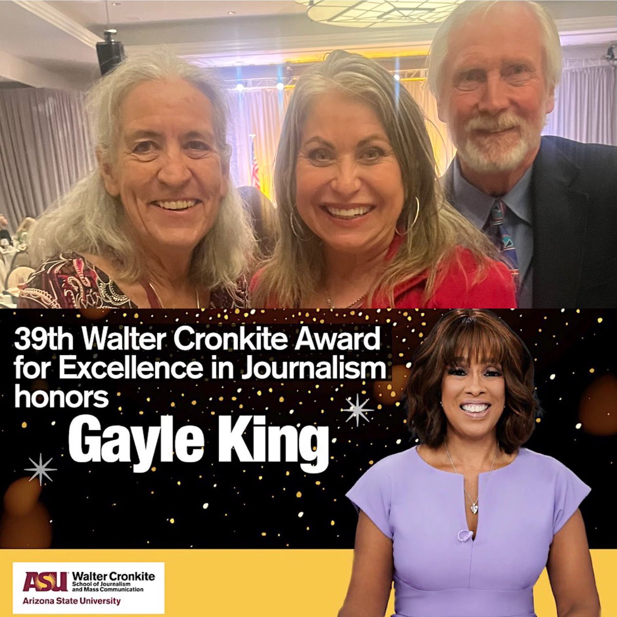 Congrats Gayle King, this year's Cronkite Award winner <a href="/Cronkite_ASU/">Cronkite School</a> #journalism #leadership
