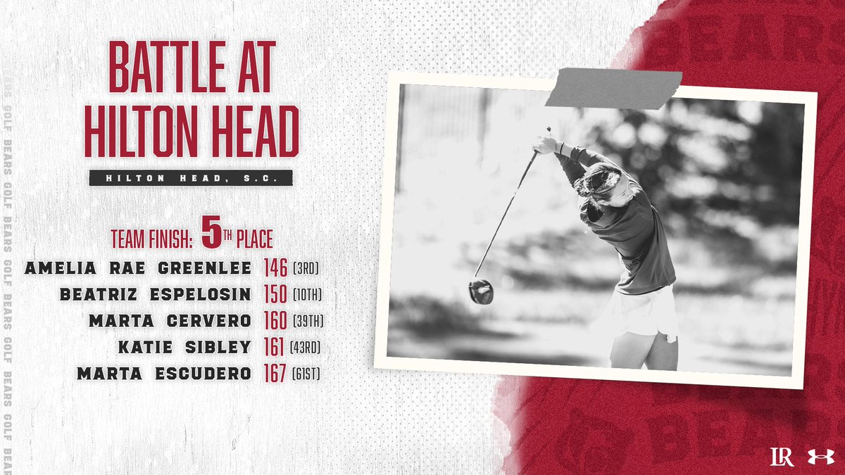 Amelia Rae Greenlee's third place finish helps the Bears place fifth at the Battle at Hilton Head!

#GOBEARS | <a href="/BearsLRGolf/">LRBearsGolf</a>