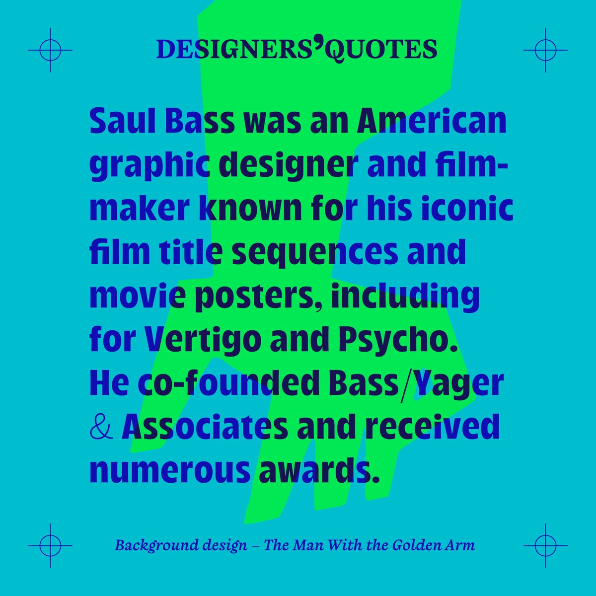 ArtGrootfontein's tweet photo. The #DesignersQuotes series features inspiring quotes from renowned designers, aimed at motivating and sparking creativity in the design community.
#SaulBass #DesignThinking #typography https://t.co/S55WZHr647