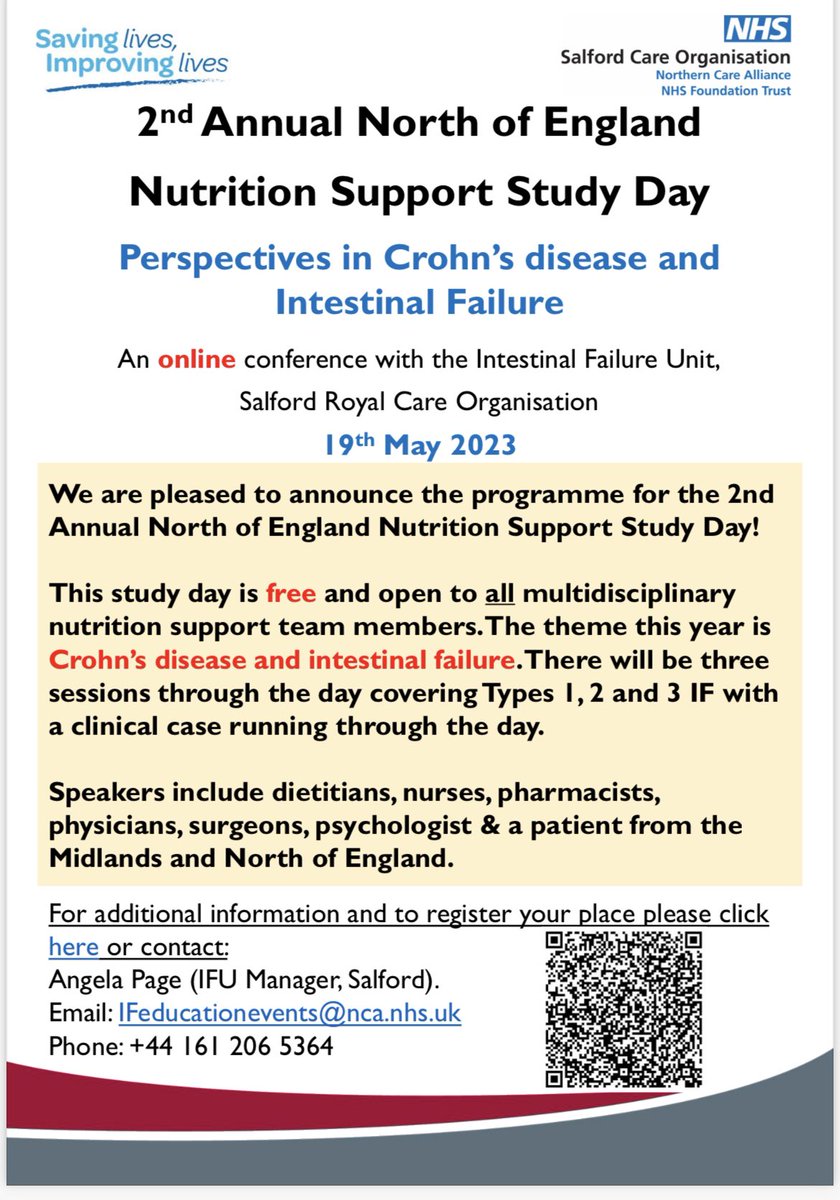 researchactive's tweet image. Delighted to contribute to the North of England General Nutrition Support day on Surgical considerations in complex Crohn’s disease - 19th May 
@SimonLal_12 @SalfordCO_NHS #intestinalfailure