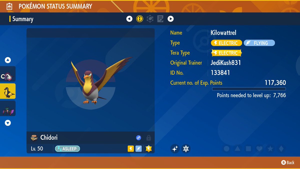 JediKush831's tweet photo. Shiny +Marked (K)ilowattrel via Shiny Sandwich boost(No Outbreak) for the #ShinyABC quest! #AceShinyHunters #PokemonScarlet #SandwichMethod https://t.co/N1UqYEsG8W