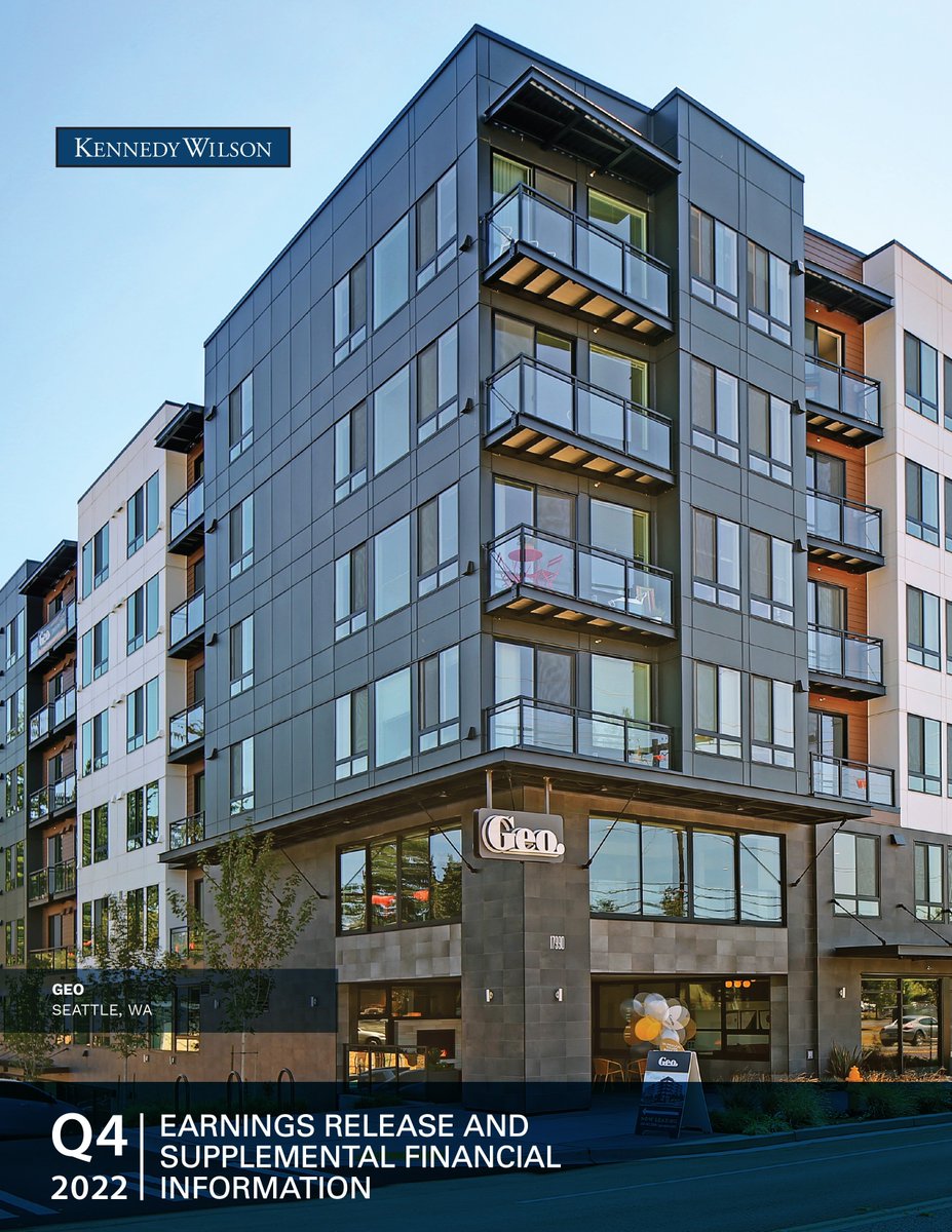 Kennedy Wilson today reported results for the fourth quarter and full year of 2022: bit.ly/3Kt5iBR. $KW #earnings