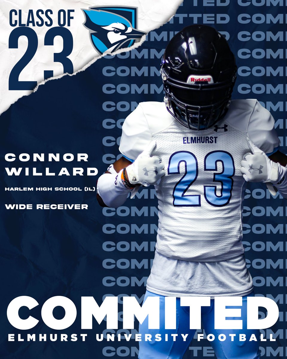I am excited to announce my commitment to continue my athletic and academic career at Elmhurst University 💙🖤 #RollJays 
@CoachMurray_EU 
@Phelps_EU 
@HarlemHuskiesFB 
@HarlemHuskiesAD