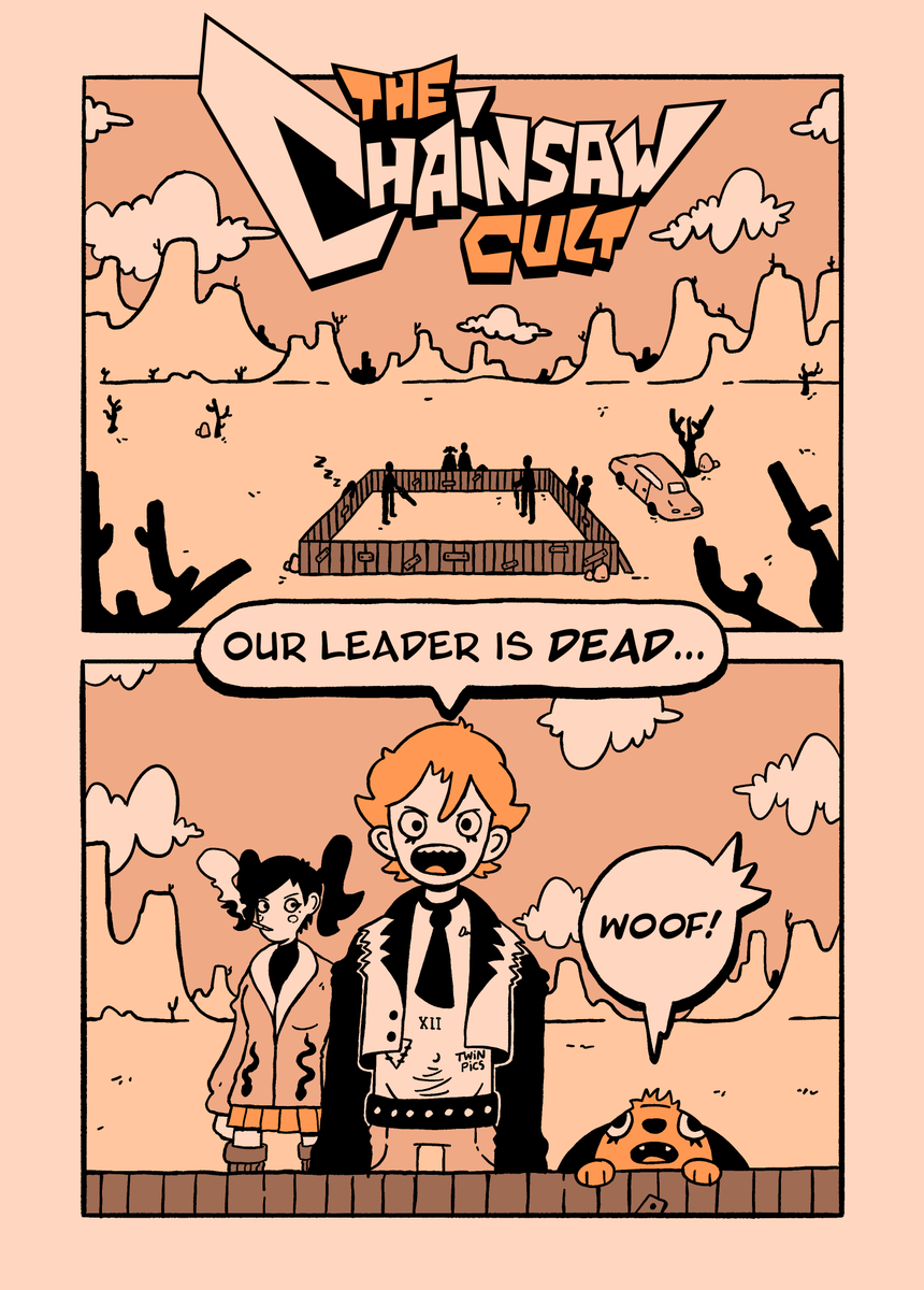utopihino's tweet photo. the chainsaw cult (chapter one)

it costs $0.00 to retweet and support my indie comic

(1/8) https://t.co/HPKXxarFc8