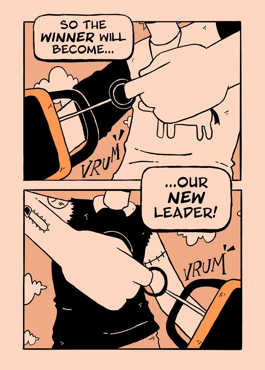 utopihino's tweet photo. the chainsaw cult (chapter one)

it costs $0.00 to retweet and support my indie comic

(1/8) https://t.co/HPKXxarFc8