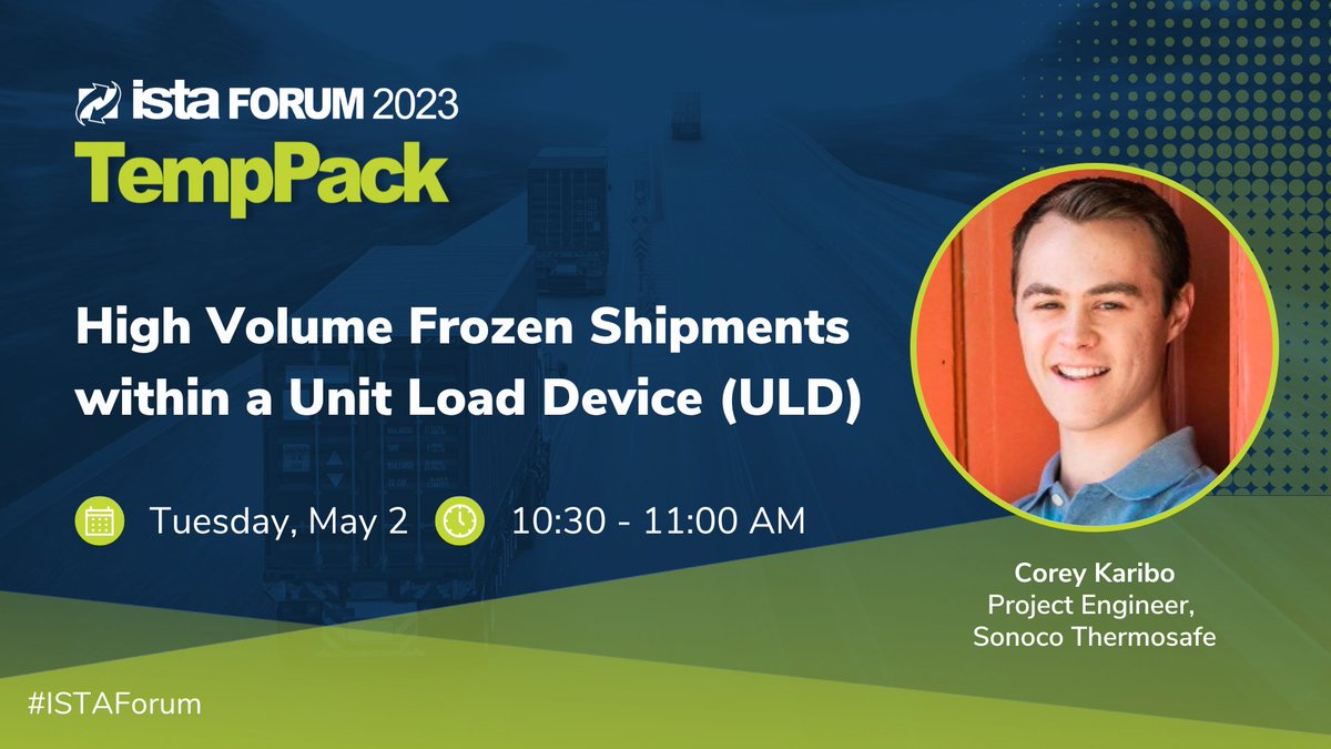 ISTAconnect's tweet photo. Check out this #ISTATempPack session at the 2023 #ISTAForum! Insights into the performance of consolidated frozen parcel shippers and how to reduce the thermal impact will be shared and discussed.
Visit https://t.co/mOQdRaCCix to view the agenda, learn more & register today! https://t.co/cCFwqLWmXw