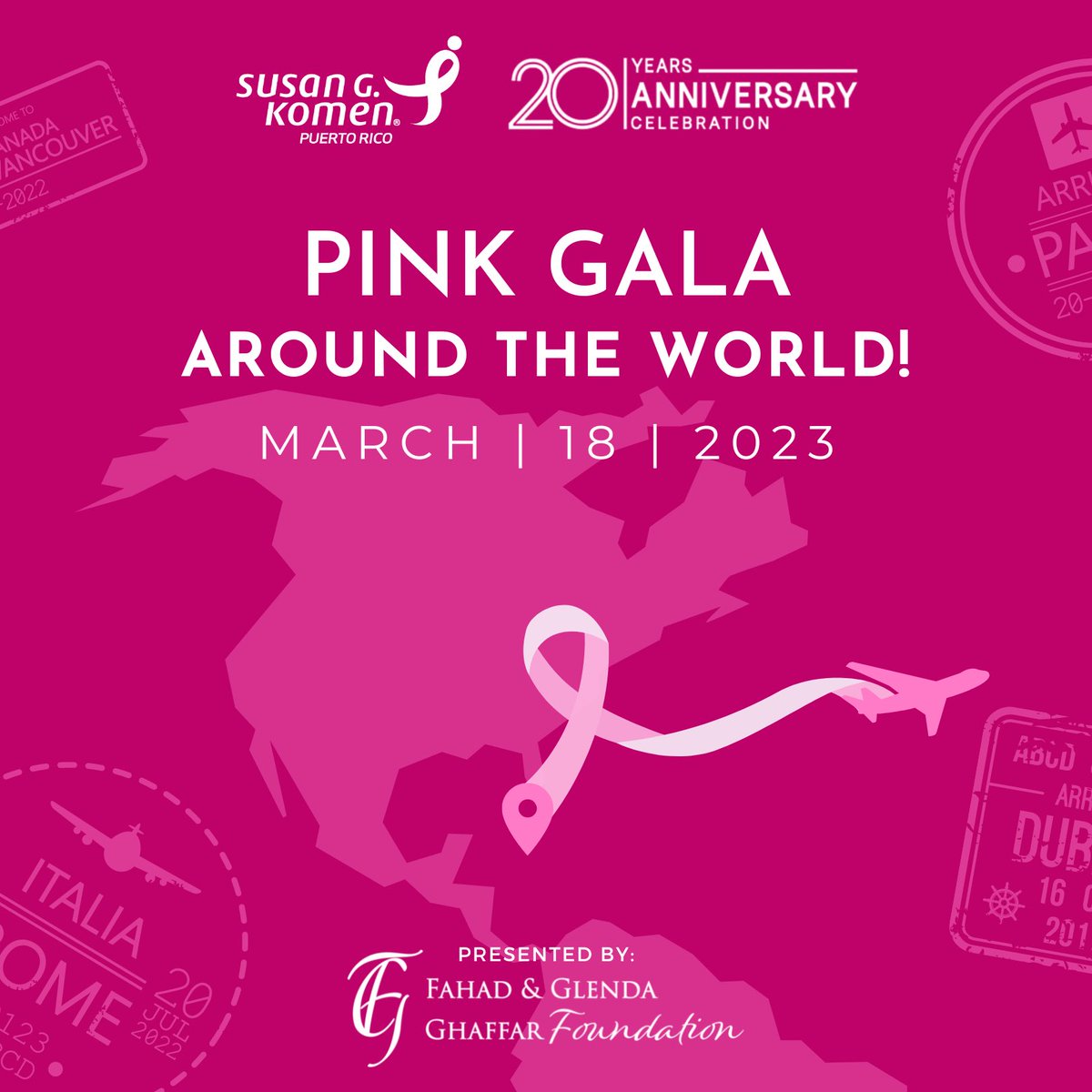 komenpr's tweet image. El 18 de marzo se llevará a cabo nuestra Pink Gala Around the World ✈️ 🎀  Invitamos a empresas, auspiciadores, colaboradores y público en general a celebrar con nosotros los 20 años de Komen en Puerto Rico. 💖

#KomenPR