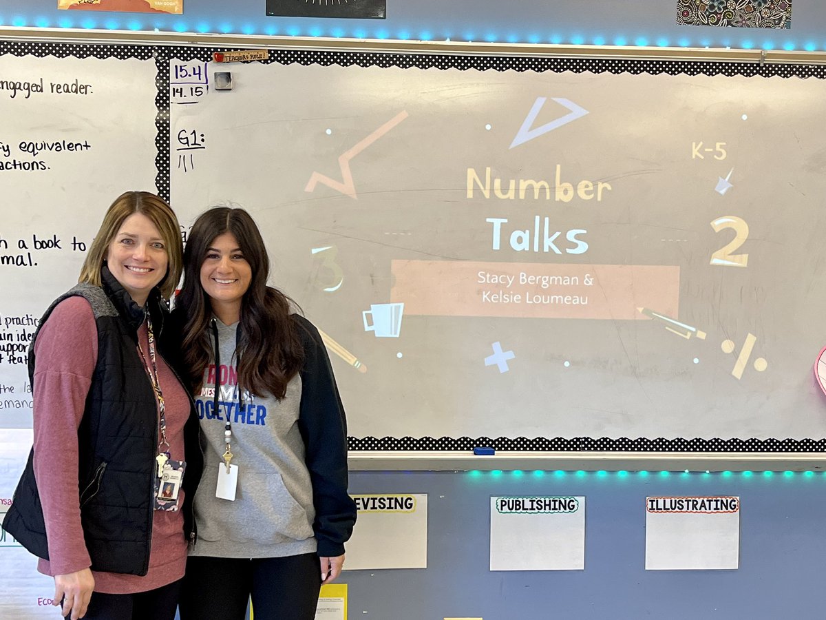 It was a great day for teacher learning in Millburn district 24 #d24inspires . These 2 teachers respresent about 30 teachers who shared their knowledge with their peers. Way to go <a href="/MESLoumeau/">Kelsie Loumeau</a> and Stacy! <a href="/MillburnMustang/">Millburn Elementary</a> #numbertalks #peer2peerlearning