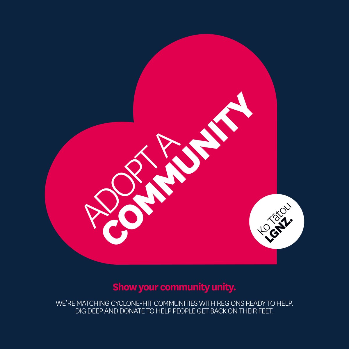 lgnz's tweet photo. We’re launching a campaign to support our neighbours in need - community to community. We’ve matched up councils of cyclone-affected areas with councils eager to help out, with mayors driving local fundraising efforts for the community they’ve adopted. 

#AdoptACommunity https://t.co/nmIchlTRV5