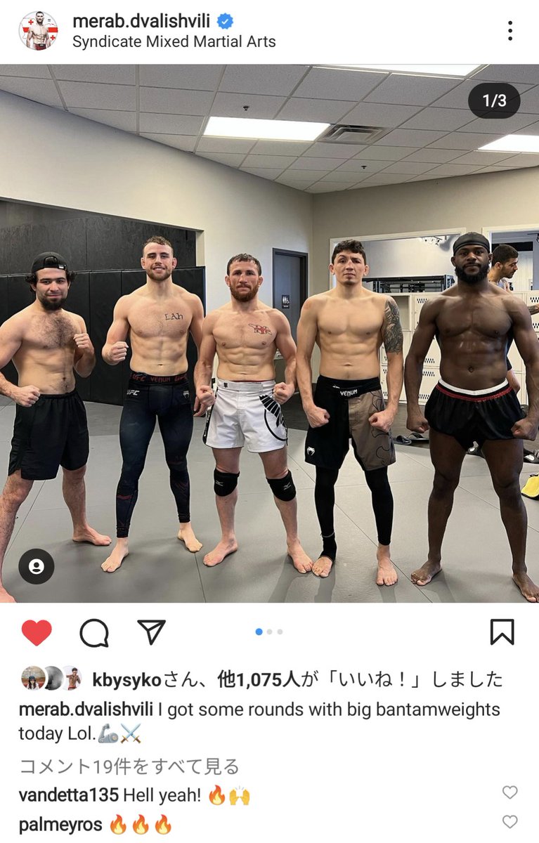 Dont_stop_me__'s tweet photo. 2時間前のメラブのインスタ
5/6にセフードとの対戦が決まったアルジャメイン・スターリングもシンジケートジムに🔥
因みにメラブの右のヴィンス・モラレス選手は私とインスタ相互です笑
多分間違えてフォロバしちゃったんだと思います😇
#syndicatemma https://t.co/q1oY3NmcSF