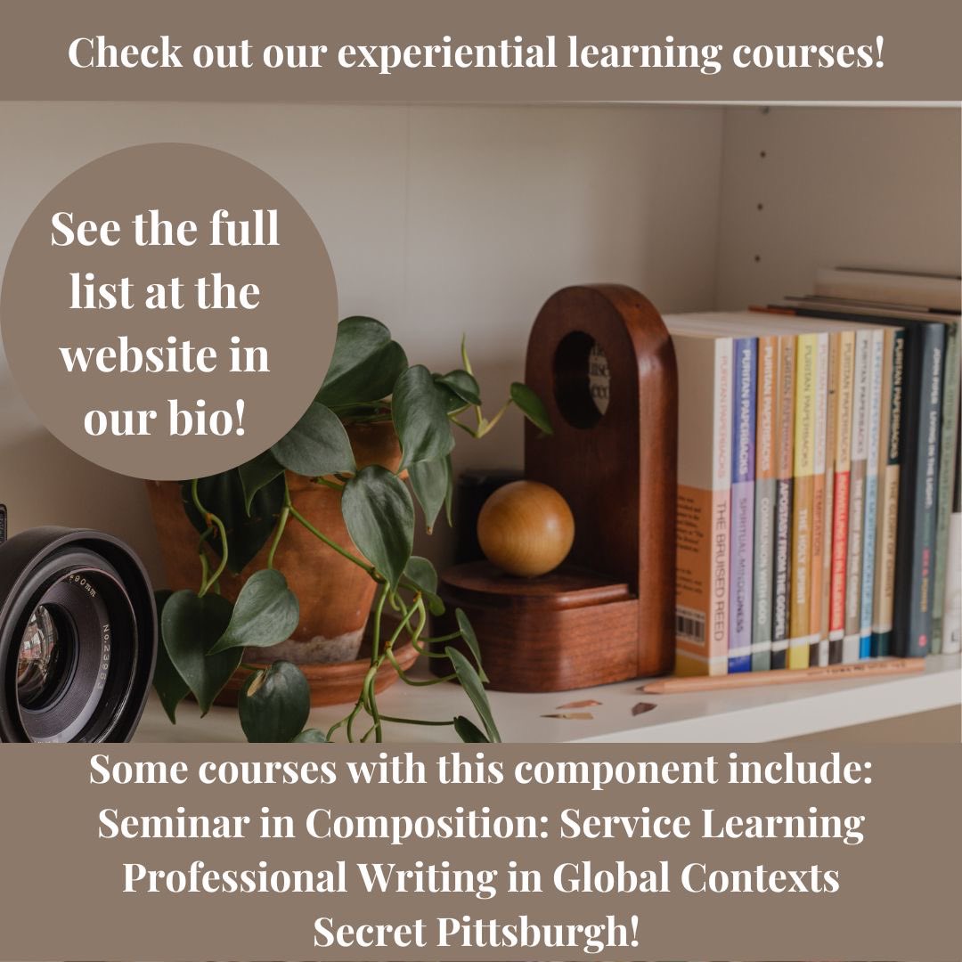 PittLitProgram's tweet image. Have you ever wondered to how to bring your studies outside the classroom and into the communities? Check out the English Department’s Experiential Learning courses and internships! The link for the list is in our bio!