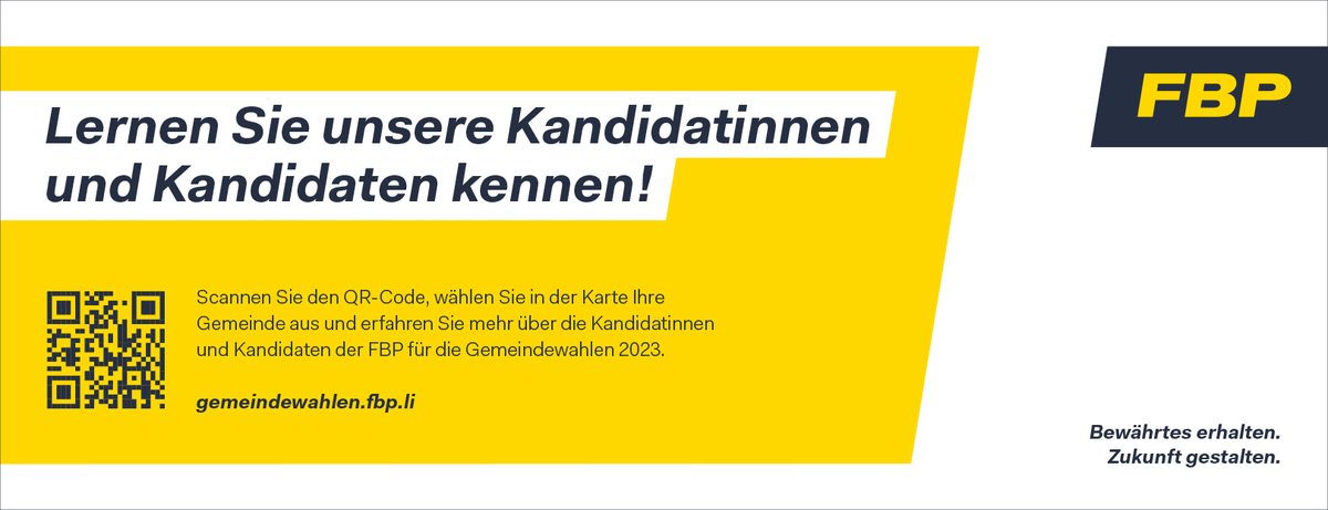 Mit dem QR Code kommt ihr auf die FBP Kandidatinnen und Kandidaten. Bewährtes erhalten. Zukunft gestalten.

#Gemeinderatswahlen2023 #FBPLiechtenstein #Bürgerpartei #Liechtenstein #Vorsteherkandidaten #FBPGemeinderatswahlen2023 #FBPBewährteserhaltenZukunftgestalten