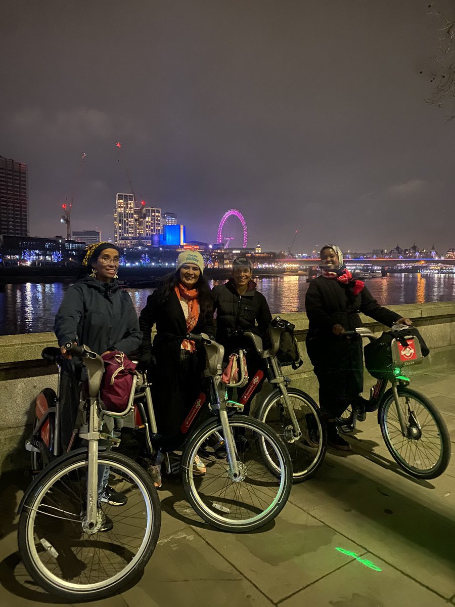 samra_said's tweet photo. #BlackCyclone: Africa and its Diaspora’s Love for the Bicycle films at the @BarbicanCentre was inspirational. We celebrated our love for cycling & the joy it bring us by committing to #CycleSisters #smilesandmiles challenge by borrowing @TfL Santander Cycles for tonight’s ride. https://t.co/UCU3yo3ogY