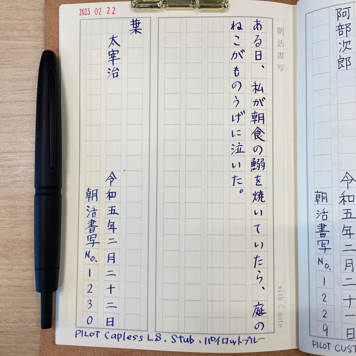 chaika_pen's tweet photo. 好きなスタブの味が今朝は全く整わなくて変な感触
.
.
#朝活書写
🖋 #pilotcapless #キャップレスLS
💧#pilotblueink
https://t.co/CmrWG651MH https://t.co/8D91xrxOwH